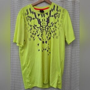 Messi adidas F50 Men's (L) Short Sleeve Neon Yellow moisture wicking Shirt